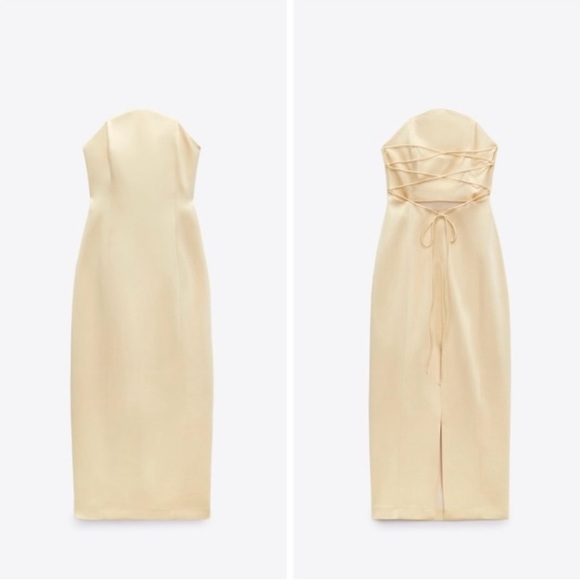Zara Satin Effect Midi Dress. NWT. Size X Small - Picture 12 of 13